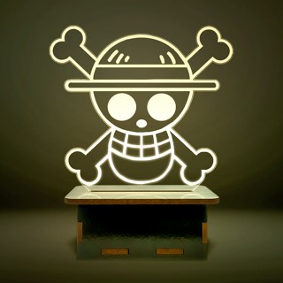 Mini Luminária One Piece - Simbolo Caveira Luffy