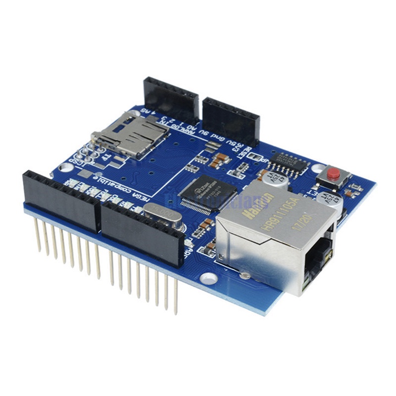 Módulo De Placa De Expansão De Rede Ethernet Shield W5100 Para Principal Arduino UNO R3 ATMega 328 1280 MEGA2560 Com Mic