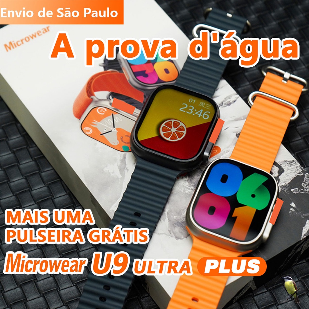 Smartwatch U9 Ultra Plus NFC GPS à prova d'água IP68 Relógio inteligente Bússola 2.2 Tela Grande 49mm Original