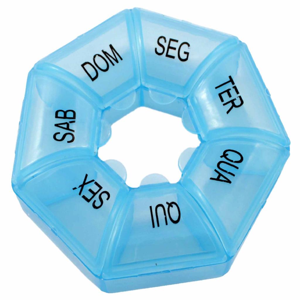 Porta Comprimido Semanal 07 Divisória Caixinha Separadora Capsula Remédio Diário Organizadora Medicamentos