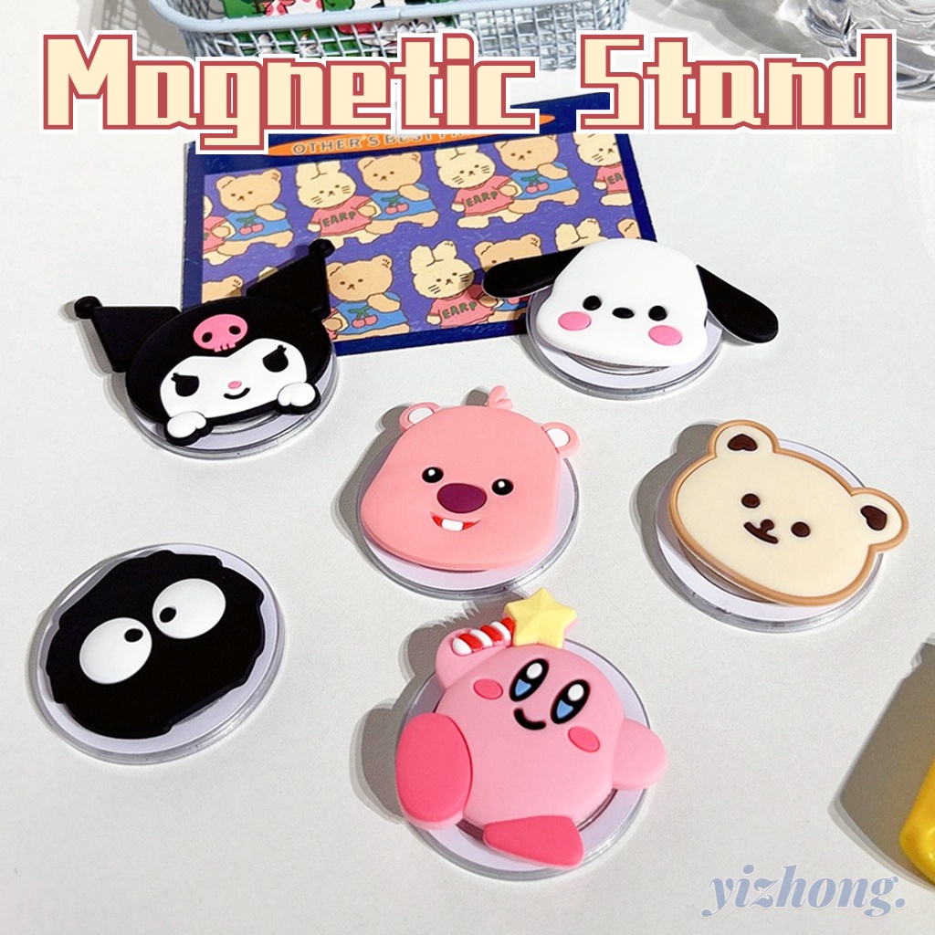 Suporte Dobrável Para Telefone Atração Magnética Airbag De Celular Kuromi Kirby Loopy Pachacco Dog Em PVC Caixa Magsafe
