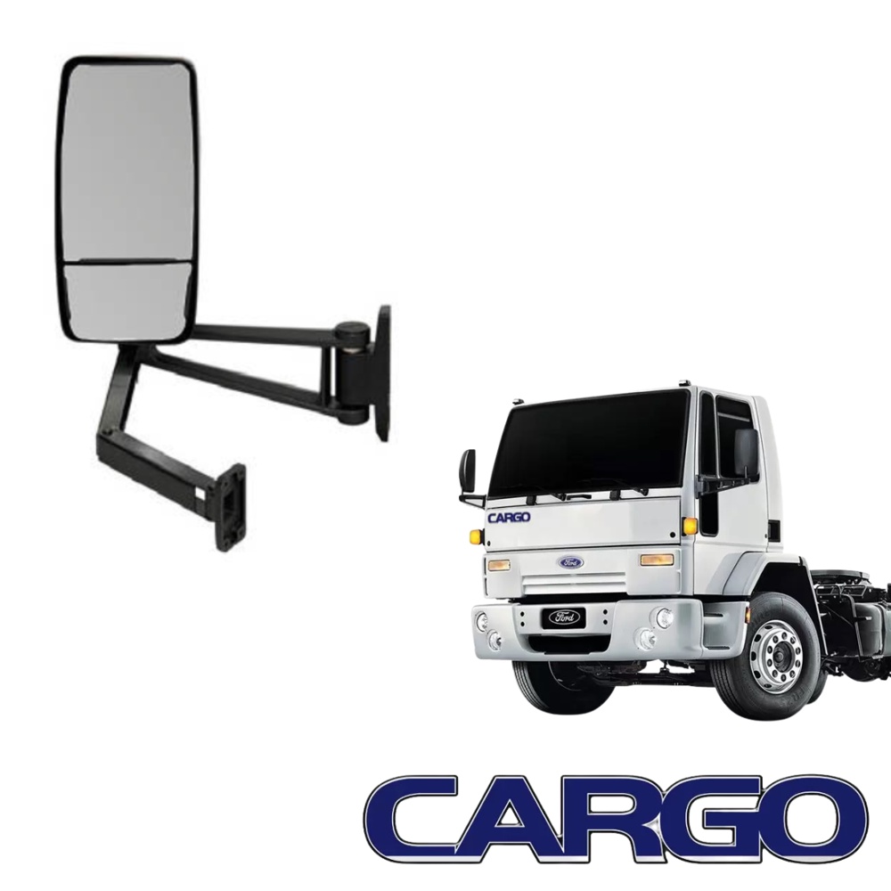 ESPELHO RETROVISOR COMPLETO FORD CARGO 2009/ CONVEXO BIFOCAL ESQ