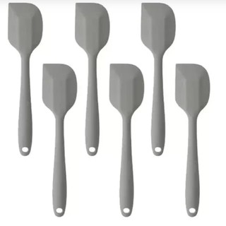Kit 6 Espátulas De Silicone Pão Duro Reforçada Maciço Multiuso Cozinha Alimentos Resistente