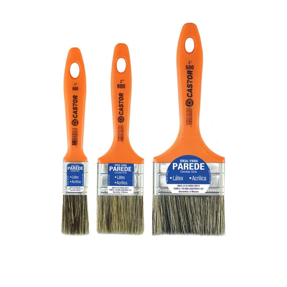 Kit 3 Trinchas Cerdas Gris Série 600 - Castor em Oferta na Shopee