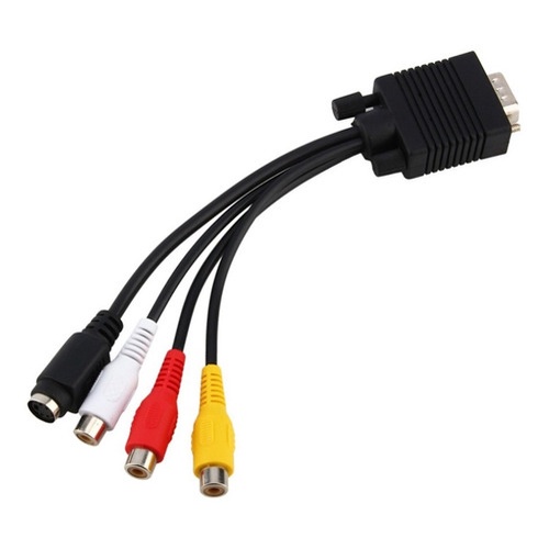 Cabo Conversor Vga Tv Para 3 Rca Av Monitor Projetor Note Mc — imagem 2 de 2