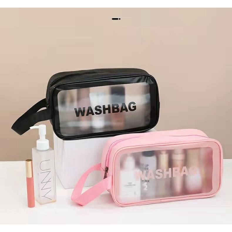 necessaires washbag para viagem faculdade pertences pessoais resistente a agua transparente varias cores ANJGG