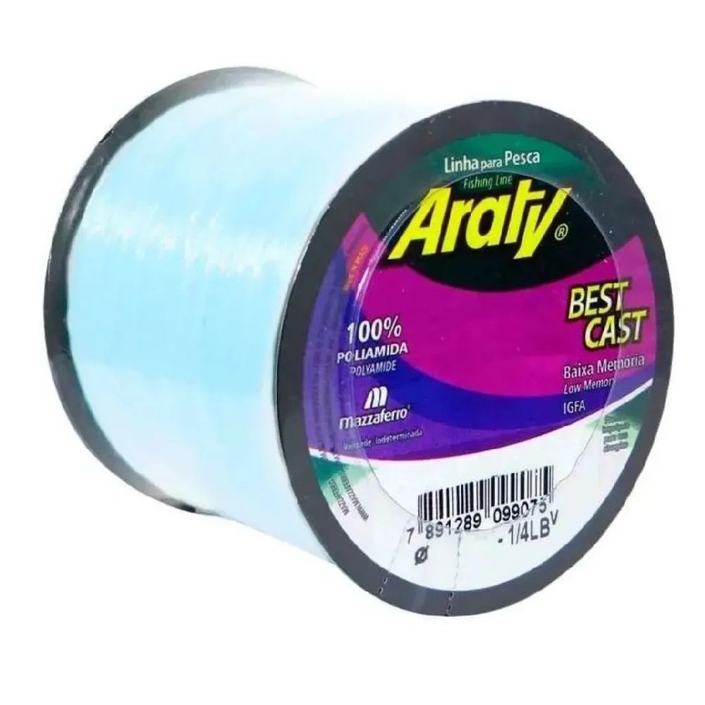 Linha Monofilamento Araty Best Cast 1/4 LB Carretel Grande Branco Azulado - Sports & Outdoors
