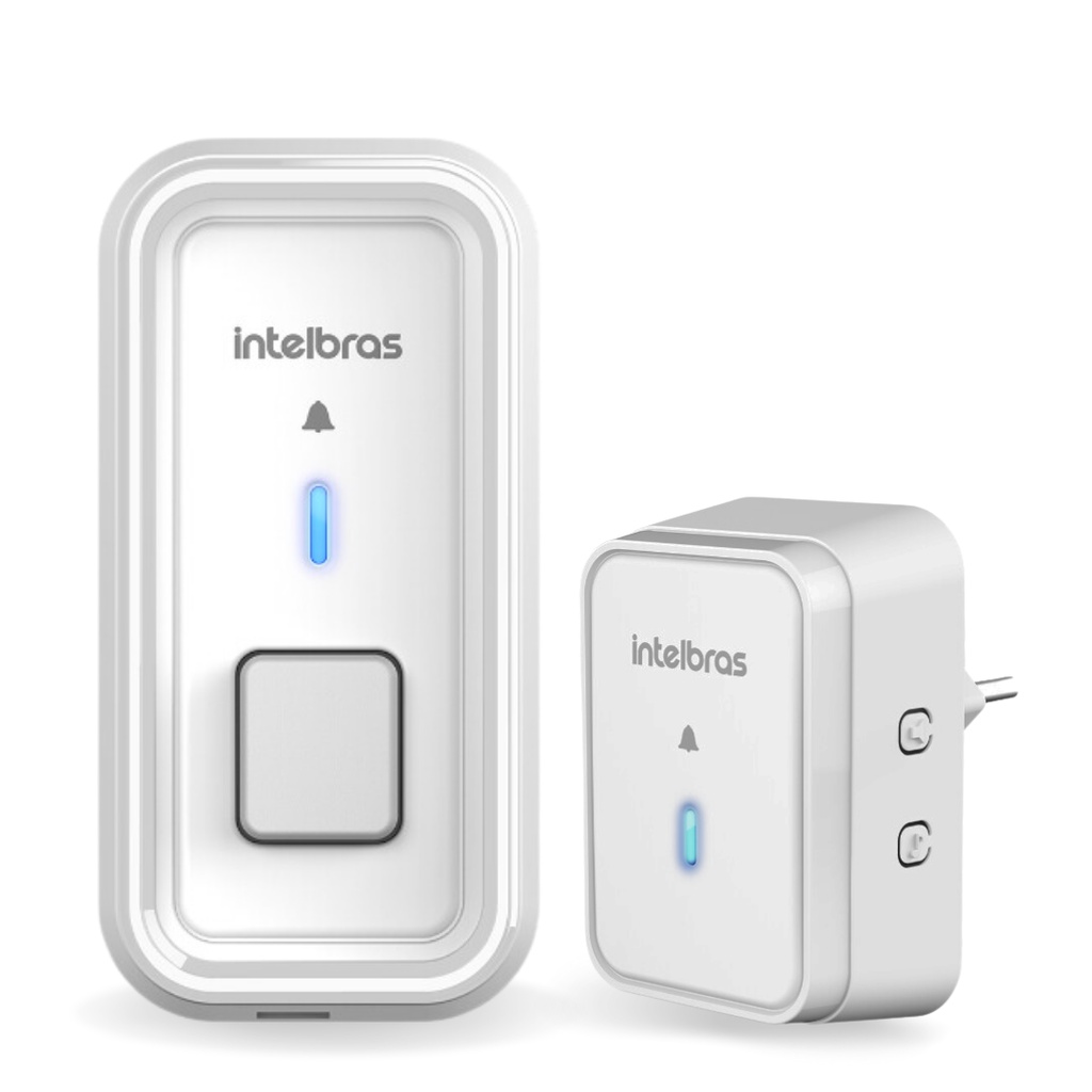 Campainha Eletrônica Sem Fio CIB 101 Intelbras Branca Externa Bateria Alta Performance Bivolt Resistência Climática