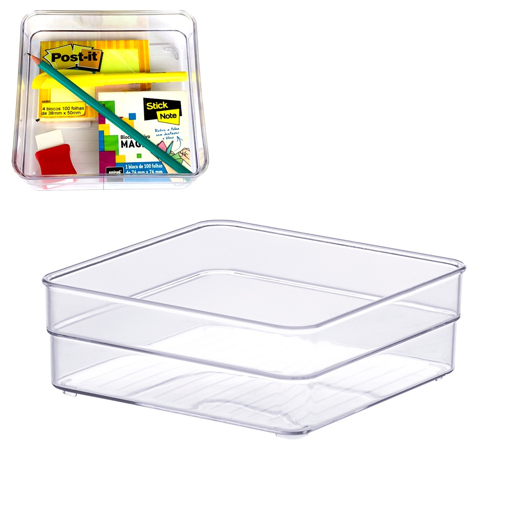 Organizador modular quadrado cozinha porta talher acessórios mesa gaveta armário escritório banheiro guarda roupa quarto infantil multiuso Paramount