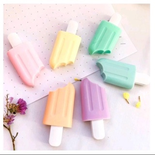 Kit 6 Marca Texto Formato Mini Picole Cenoura Beringela Cogumelo Ursinho Banana Fofo Kawaii