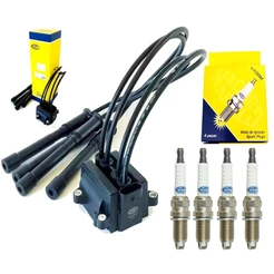 Kit Bobina E Jogo De Velas Clio Sandero Logan 1.0 16v Flex