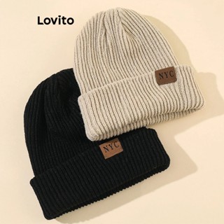 Lovito Chapéu Casual De Malha Com Letras Nyc Outono E Inverno Para Mulheres LFA09618
