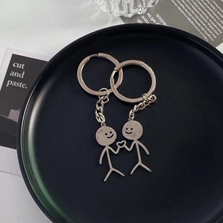 Interessante Fósforo Pessoas Que O Coração Chaveiro De Casal De Dedo Médio Porta-Chaves Fofo E Engraçado Para Carros