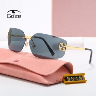 Gaze 2023 Novos Óculos De Sol Para Senhoras High-End Miu Anti-Ultravioleta Retro Gatos Butterfly Frame INS Fashion Style Frameless Large Glasses