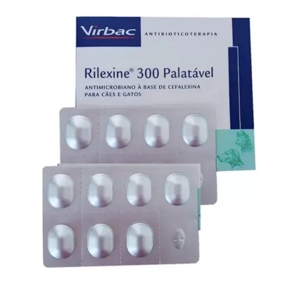 Cartela Avulsa Rilexine 300mg 14 Comprimidos Cães Virbac - Pets