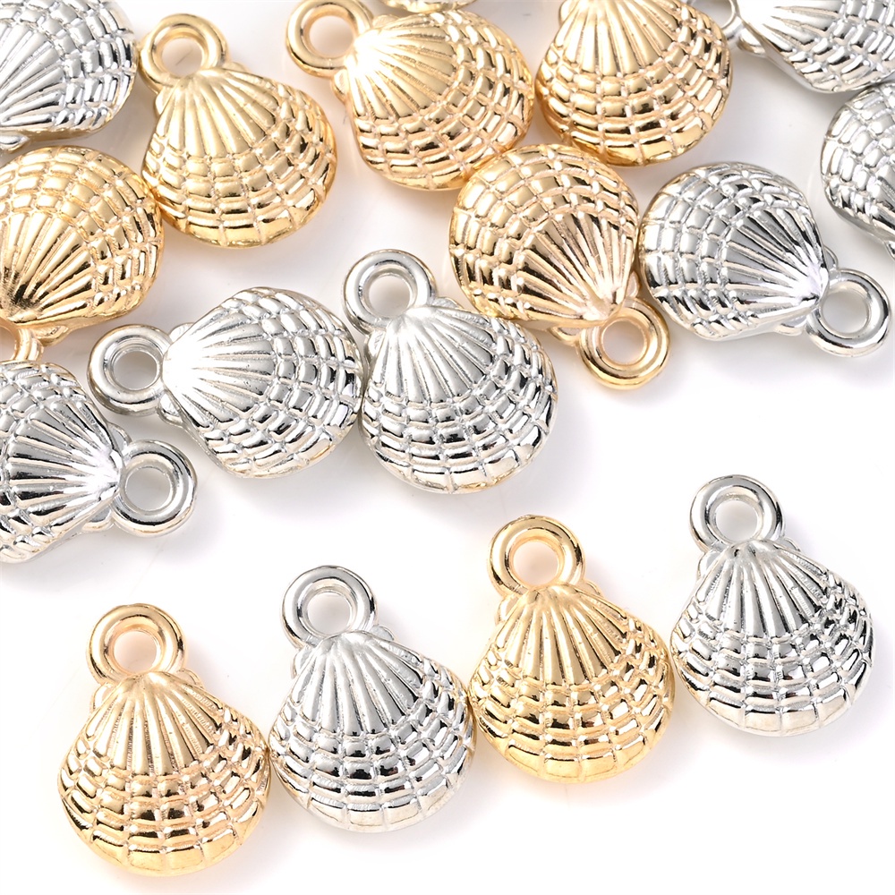 20pcs 10X13mm CCB Shell Hollow Charms Pendant Para Jóias De Bricolage Fazendo Colares Pulseiras Brincos Acessórios