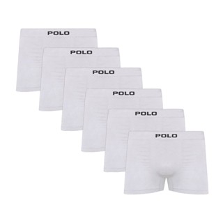 Kit C/6 Cuecas Boxer Polo 781 Algodão Sem Costura - Sortido