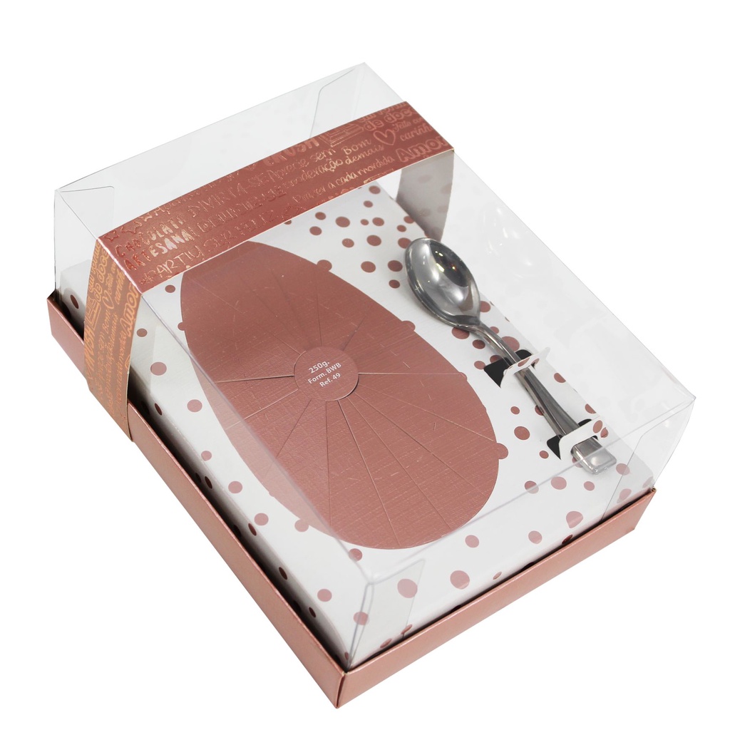 Caixa Ovo de Colher de 250g - Classic Rose Gold - Cód 2212 - 05 unidades - Ideia Embalagens - Rizzo Distribuidora