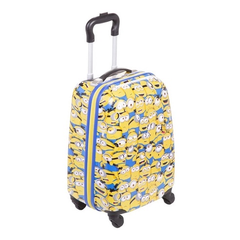 Mochila Malinha Infantil Mala Escolar Minions 4 Rodinha 360°