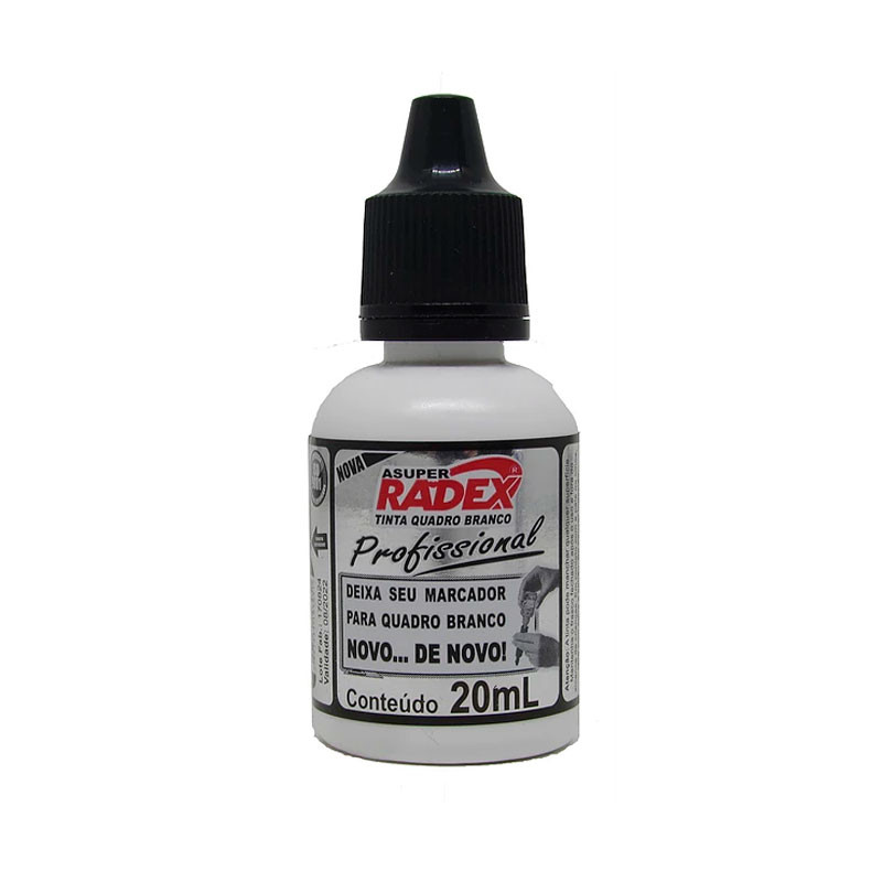 Tinta para pincel de quadro branco 20ml Preto Radex - Stationery
