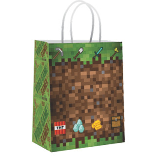 20 Sacola de Papel Festa Jogos Blocos 18x22 Decoração Festa Menino minecraft Pixel em Oferta na Shopee