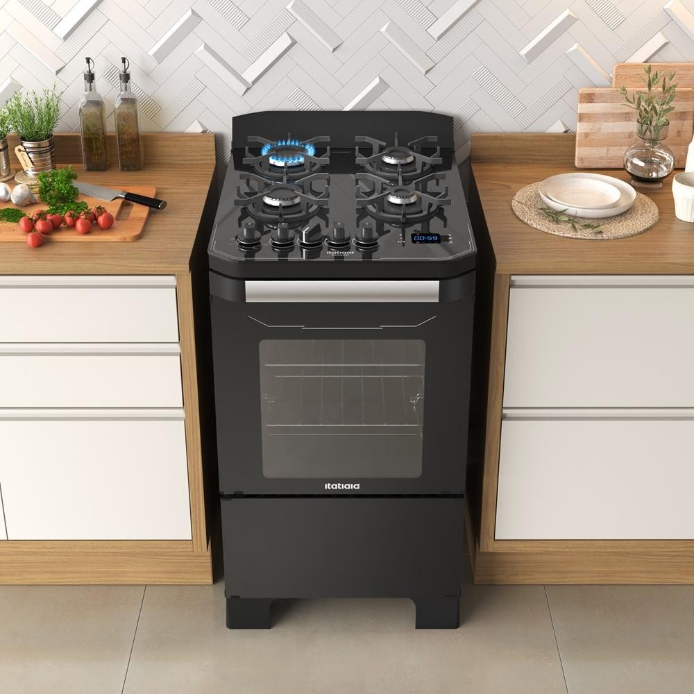 Fogão Itatiaia 4 Bocas Itamaster Digital Preto - Bivolt