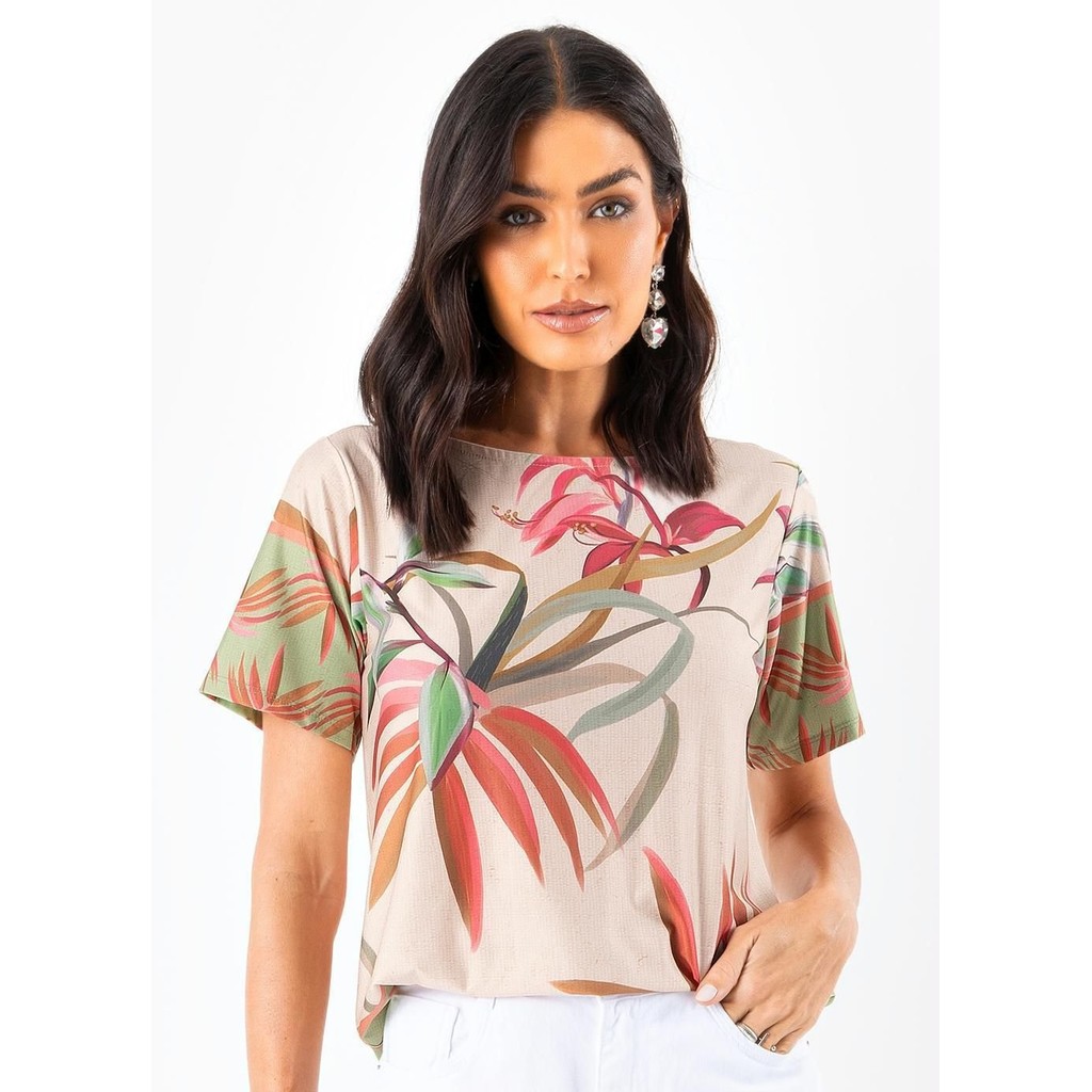 Blusa Em Malha Fria Bege Quintess em Oferta na Shopee