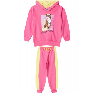 Conjunto Feminino Infantil Onça Wild Rosa em Oferta na Shopee