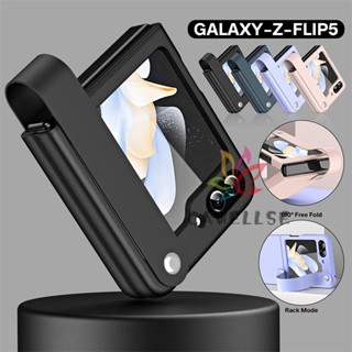 Capa De Couro Maciça Clássica Com Alça De Pulso Samsung Galaxy Z Flip 5 4 3 Ajustável Para O Suporte Dura PC