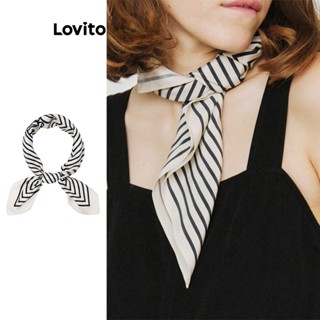 Lovito Casual Simples Lenço Feminino Estampado L63AD284 (Preto)
