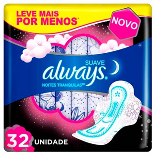 Absorvente Always Pink Noturno Suave Com Abas Leve 32 Pague 28