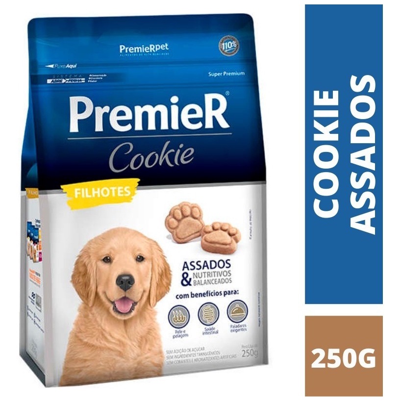 Biscoito Petisco Premier Cookie Assado Para Cães Filhotes