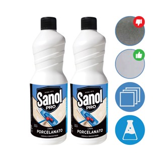 Kit 2 Limpa Porcelanato Sanol Pro 1Lt