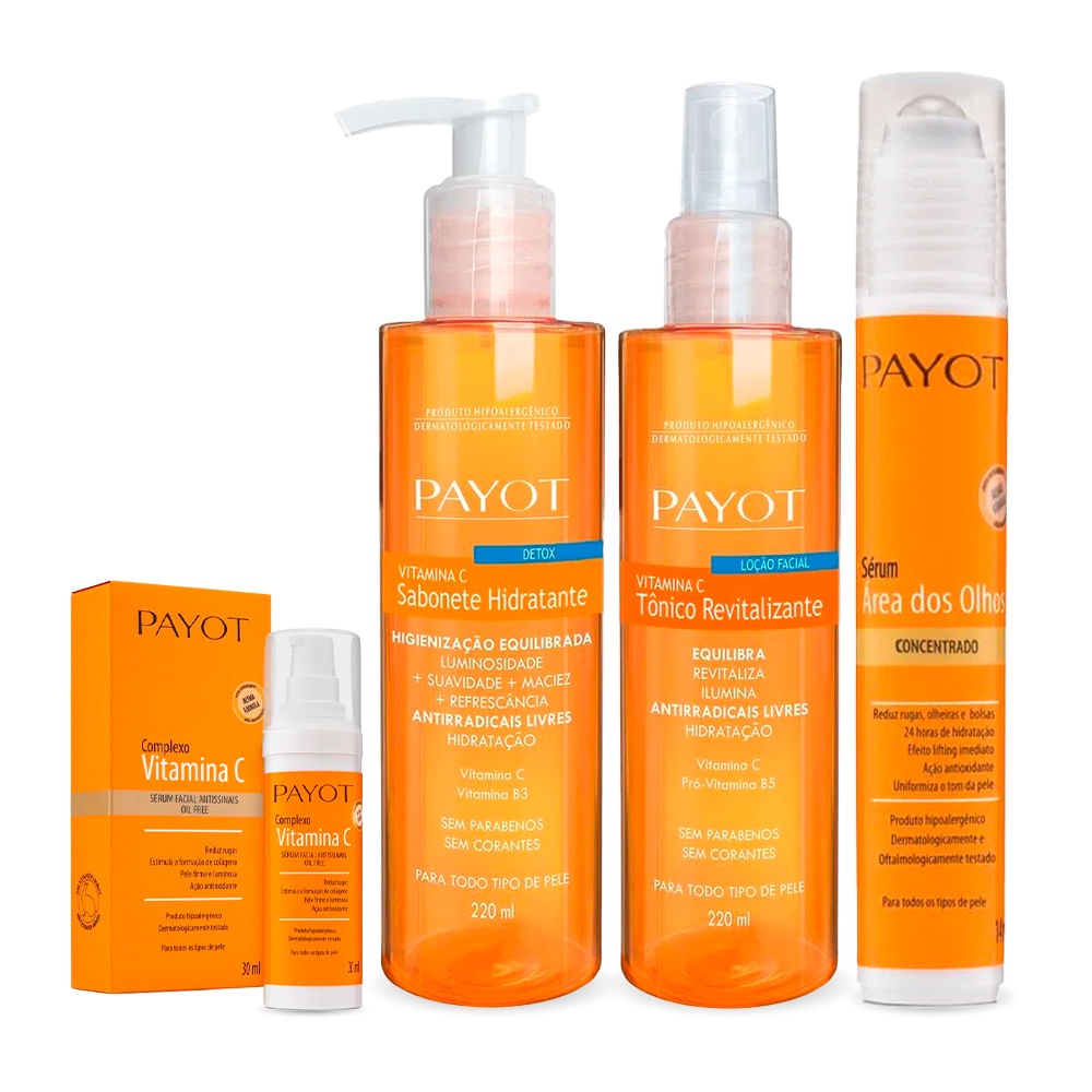 Combo Limpeza, Tonificação e Tratamento Vitamina C Payot