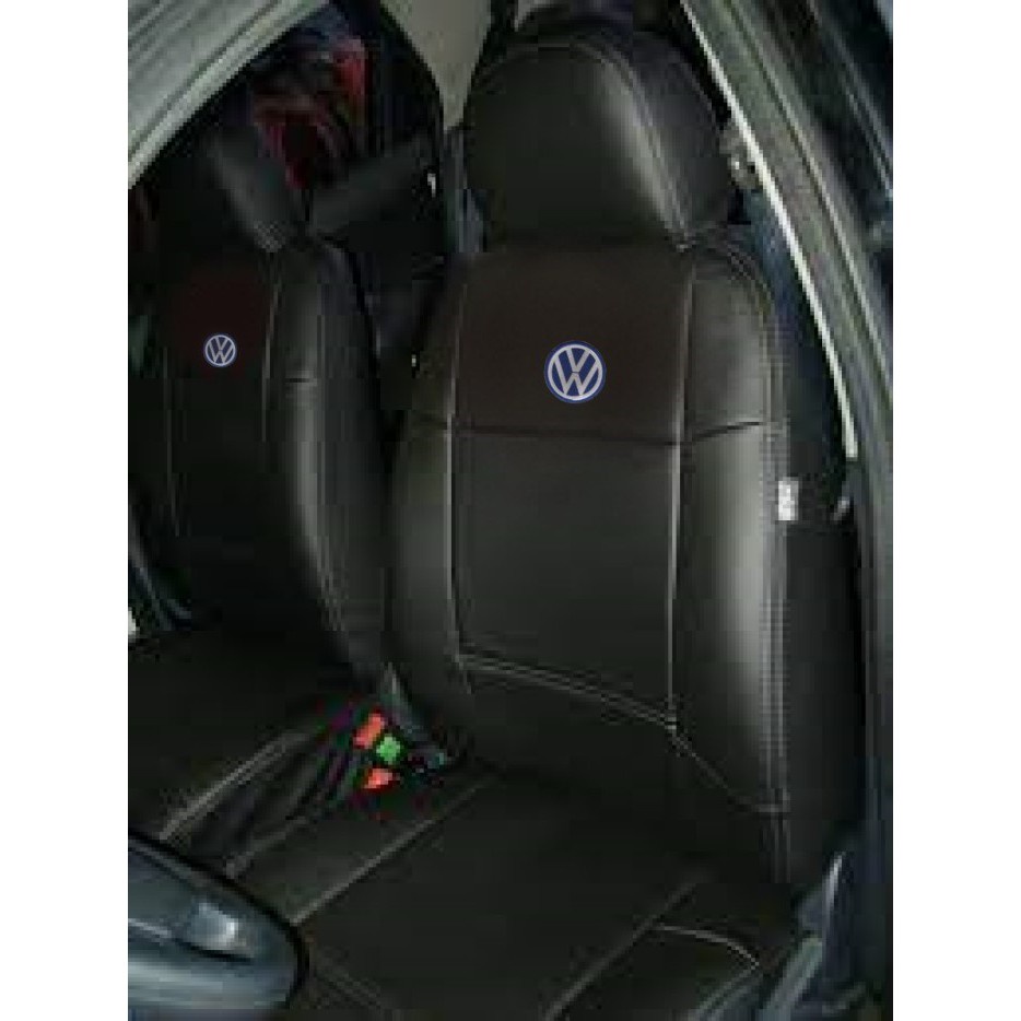 Capa De Banco Em Couro Sintético Saveiro Cabine Simples G1 G2 G3 G4 G5 G6 G7 1998 até 2023 + Capa de Volante & Lixeira