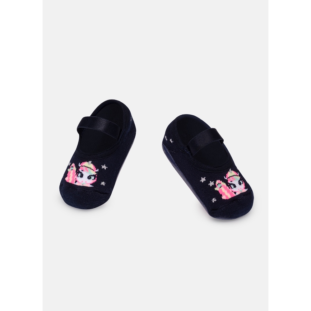 Meia Sapatilha com Sola Emborrachada Bebê Menina Unicórnio Skate - Puket
