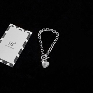 Lovito Pulseira Básica em Formato de Coração Casual para Mulheres LFA03088 (Prata)