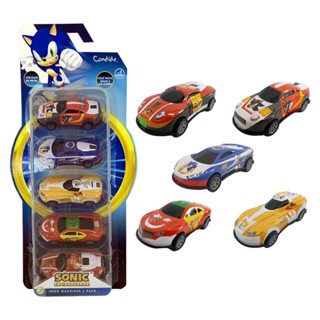 Kit Mini Veiculos Pull Back Sonic com 5