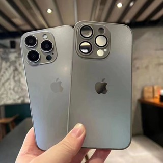 Novo Titânio Cor Primária AG Borda De Vidro Fosco Temperado Reto Para Iphone 15 14 13 12 11 Pro Max 15Plus Nano Mate Proteção Dura Tampa Traseira