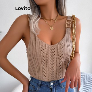 Lovito Regata Casual De Corrente Lisa Para Mulheres LNL36060 (Cáqui/Branco/Preto)