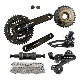 Kit Relação Pedivela+cambios Shimano+corrente+catraca Mtb em Oferta na Shopee
