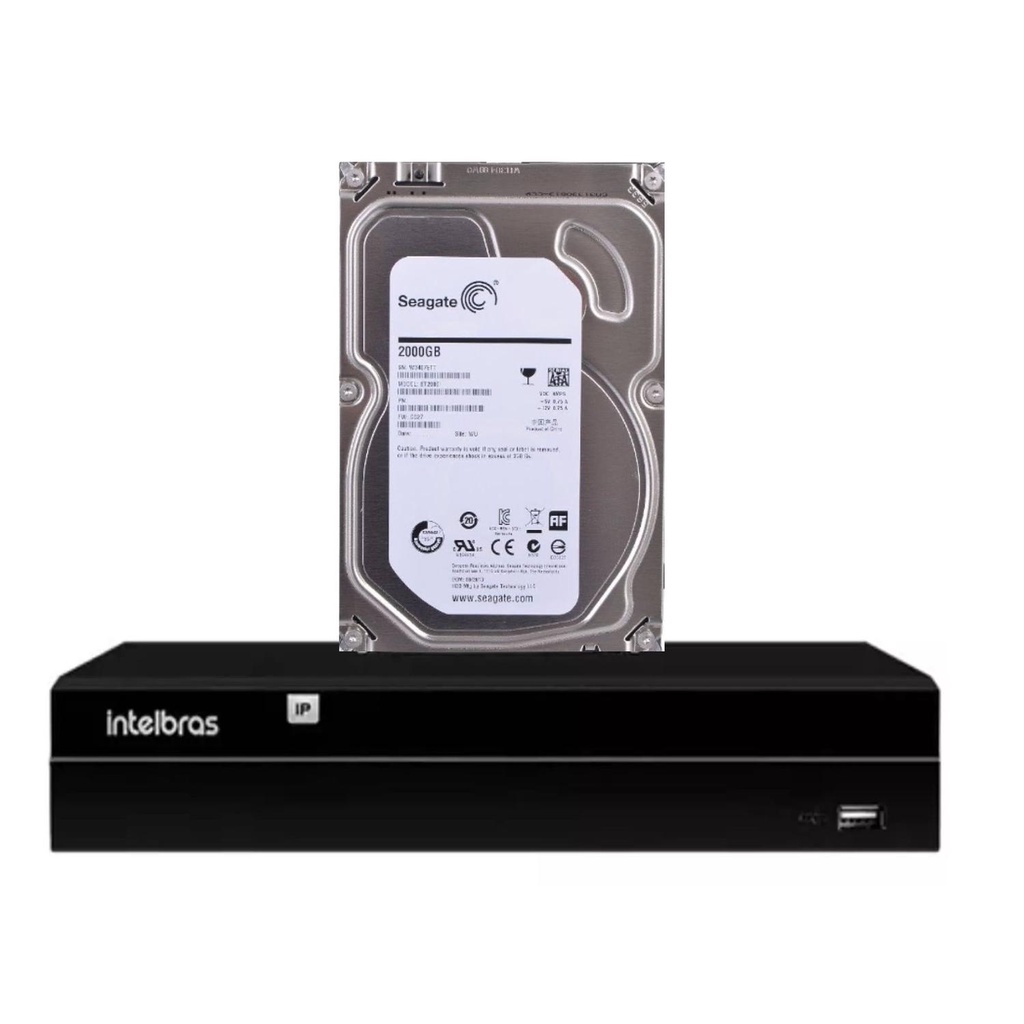 Gravador De Video Via Rede Ip Intelbras Nvd 1408 8 Ch 2tb