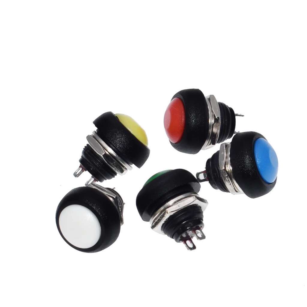 Kit 5 Botoẽs Trava Momentânea PBS-33B Qualidade Ligar Desligar Botao Interruptor Redondo Sem Trava