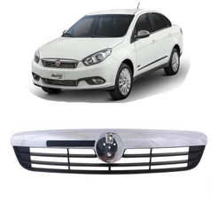 Grade Radiador Grand Siena 2013 2014 2015 2016 Preta Com Moldura Cromada