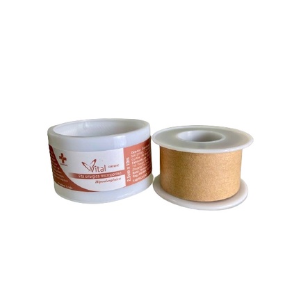 Fita Micropore Bege 2,5cm x 10 Metros - Vital