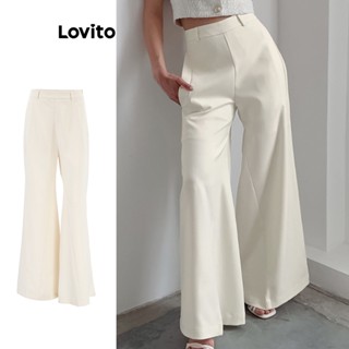 Lovito Casual Calça Feminina Lisa com Bolso LNL39026 (Damasco)