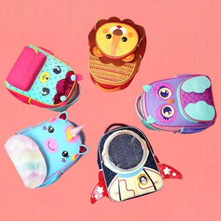 Mochila Infantil Animais 3D Zoo para menina para menino Escolar Passeio Creche