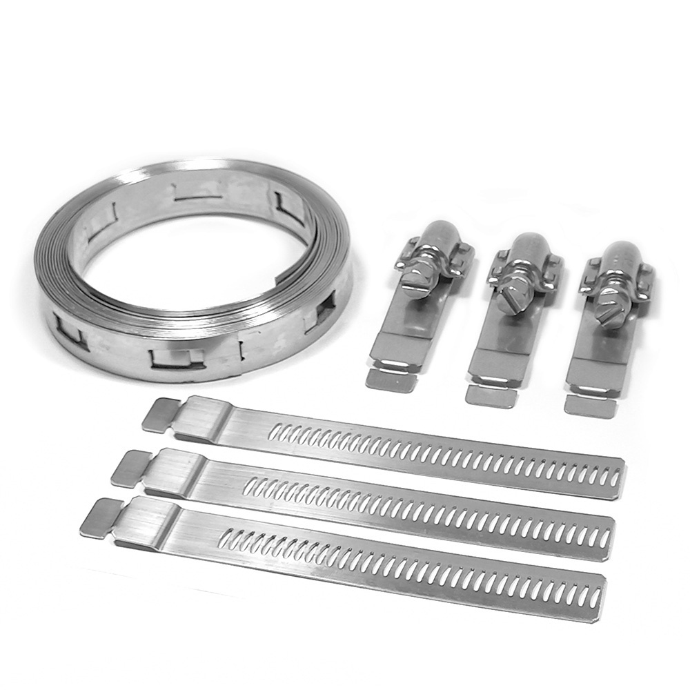 Kit multi abraçadeira inox para lixeiras, placas e postes