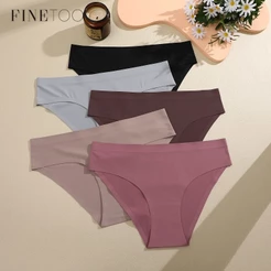 Calcinha Sem Costura Para Mulheres Lingerie Sólida Cor Macia E Confortável