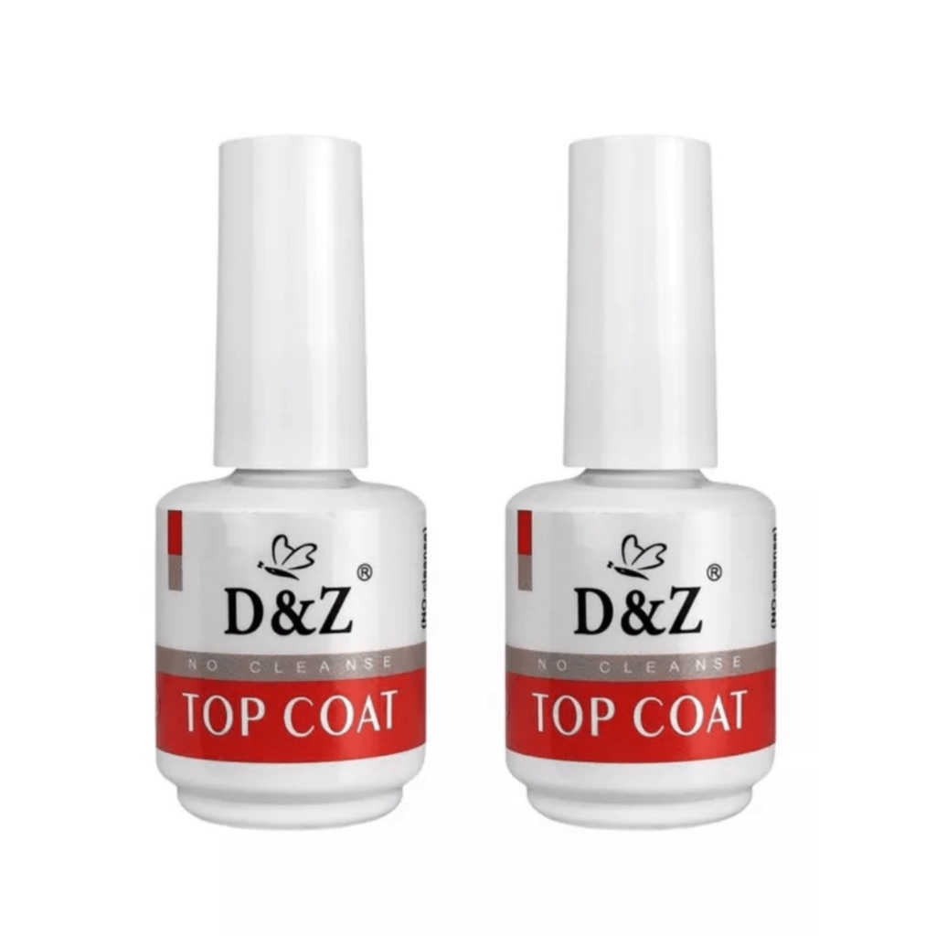 KIT 2 Top Coat Selante D&Z 15ml Extra Bilho Unha Gel Acrigel Fibra Porcelana